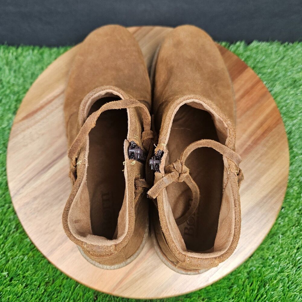 Born Viana Boots Womens Size 9.5 Brown Suede Wedge Ankle Zip Comfortable Shoes - Picture 7 of 11
